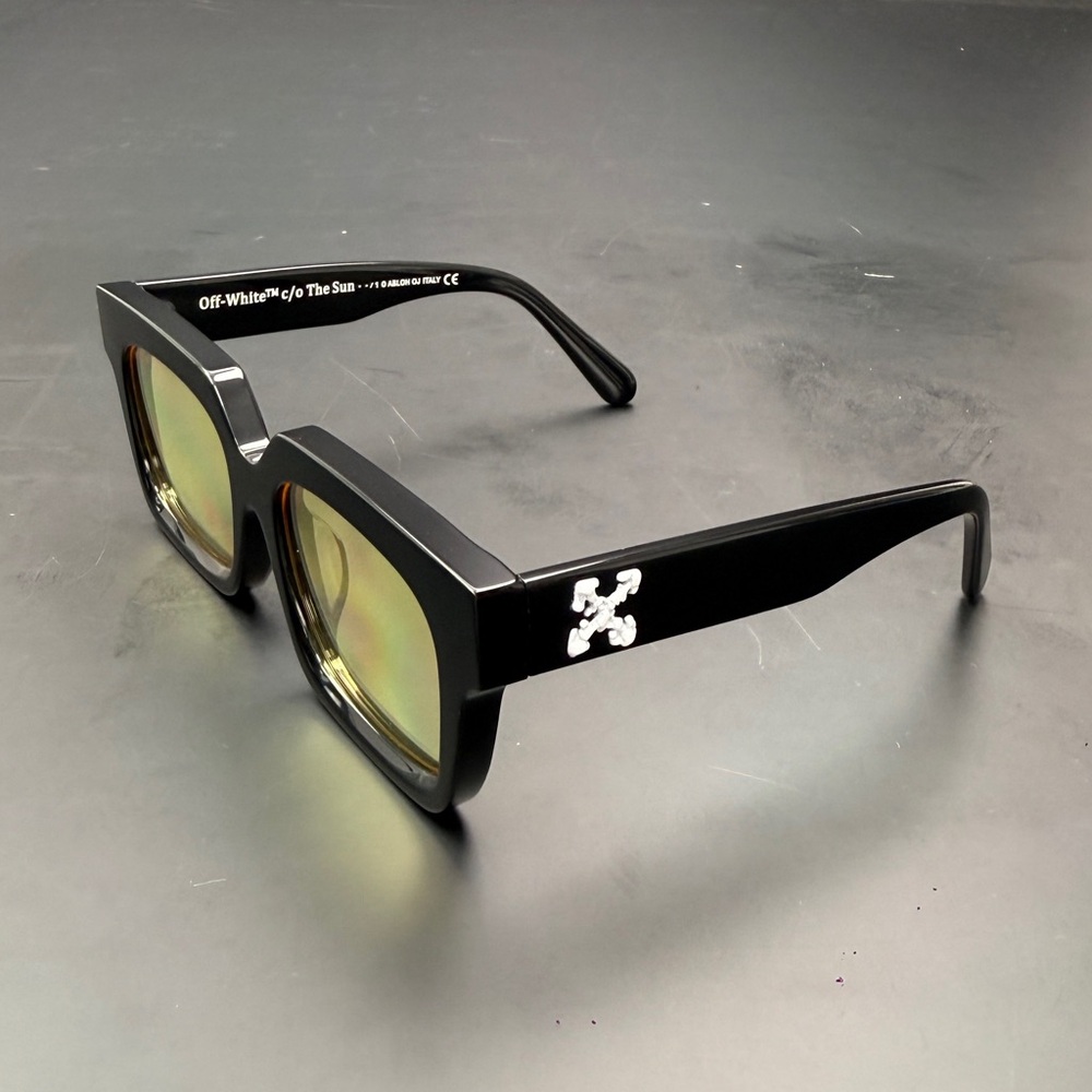 Off-White Black Sunglasses with Yellow Lenses - Picture 3 of 7